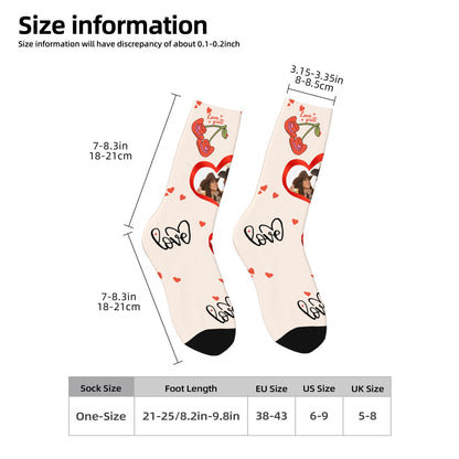 Custom Valentine's Day Cowboy Couple Love Sock