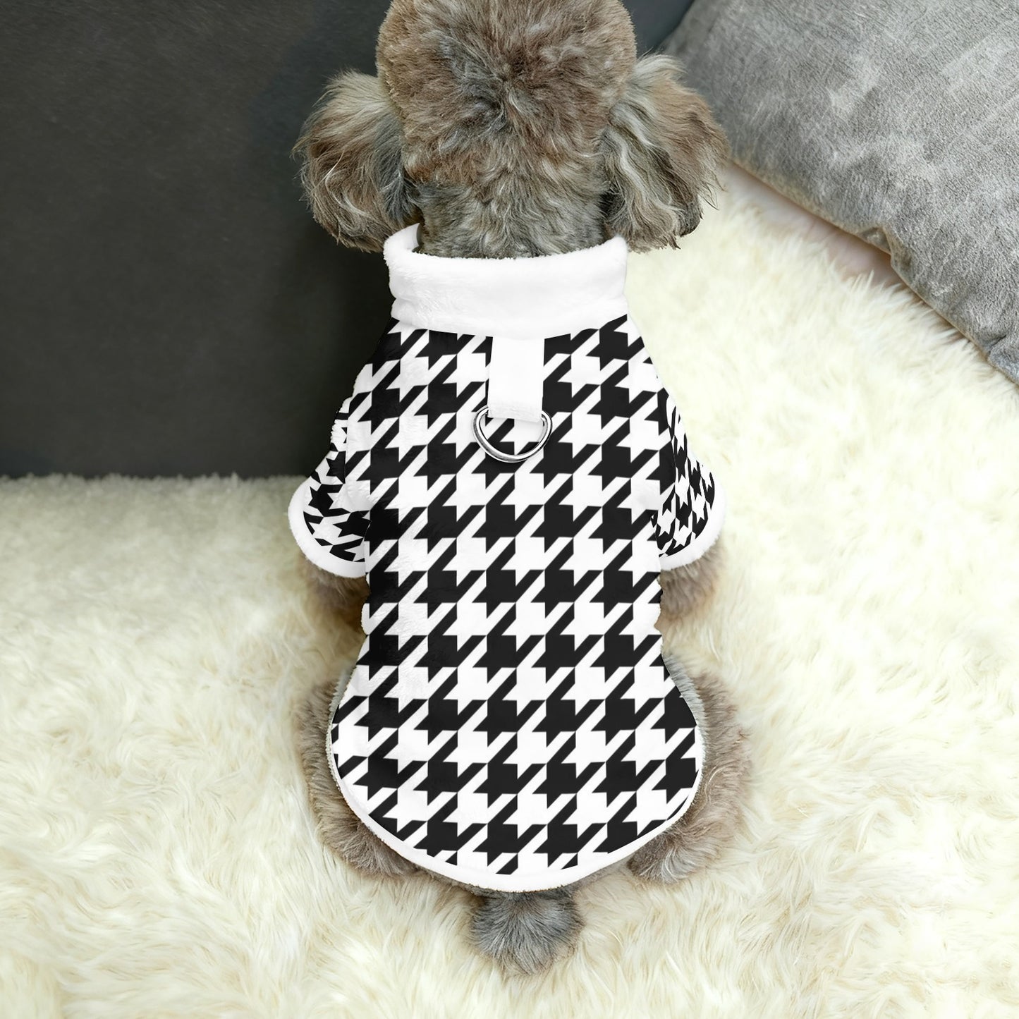 Pets Christmas Black and White Checkered Apparel