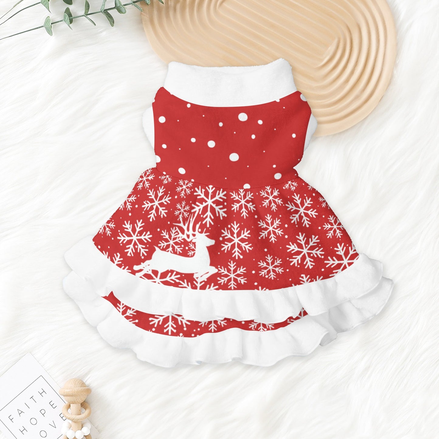 Snowflake Reindeer Pattern Pets Christmas Dress