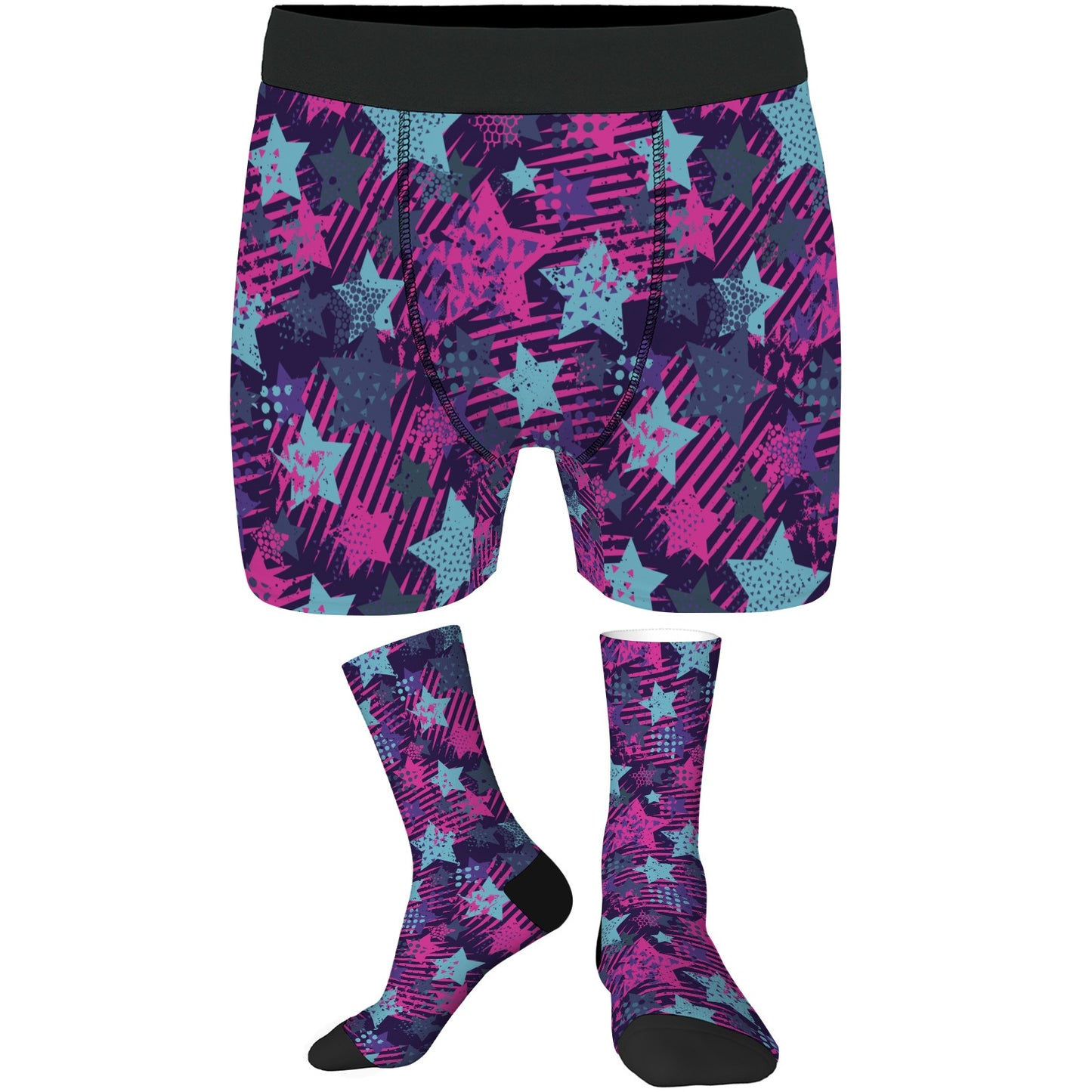 Custom Men's Underwear & Socks Set - Star Shape