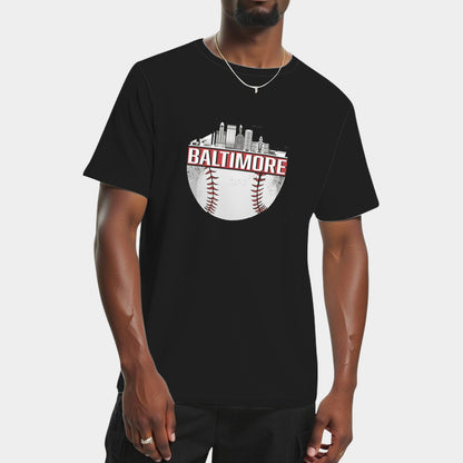 Baltimore Baseball Skyline Cityescape T-Shirt