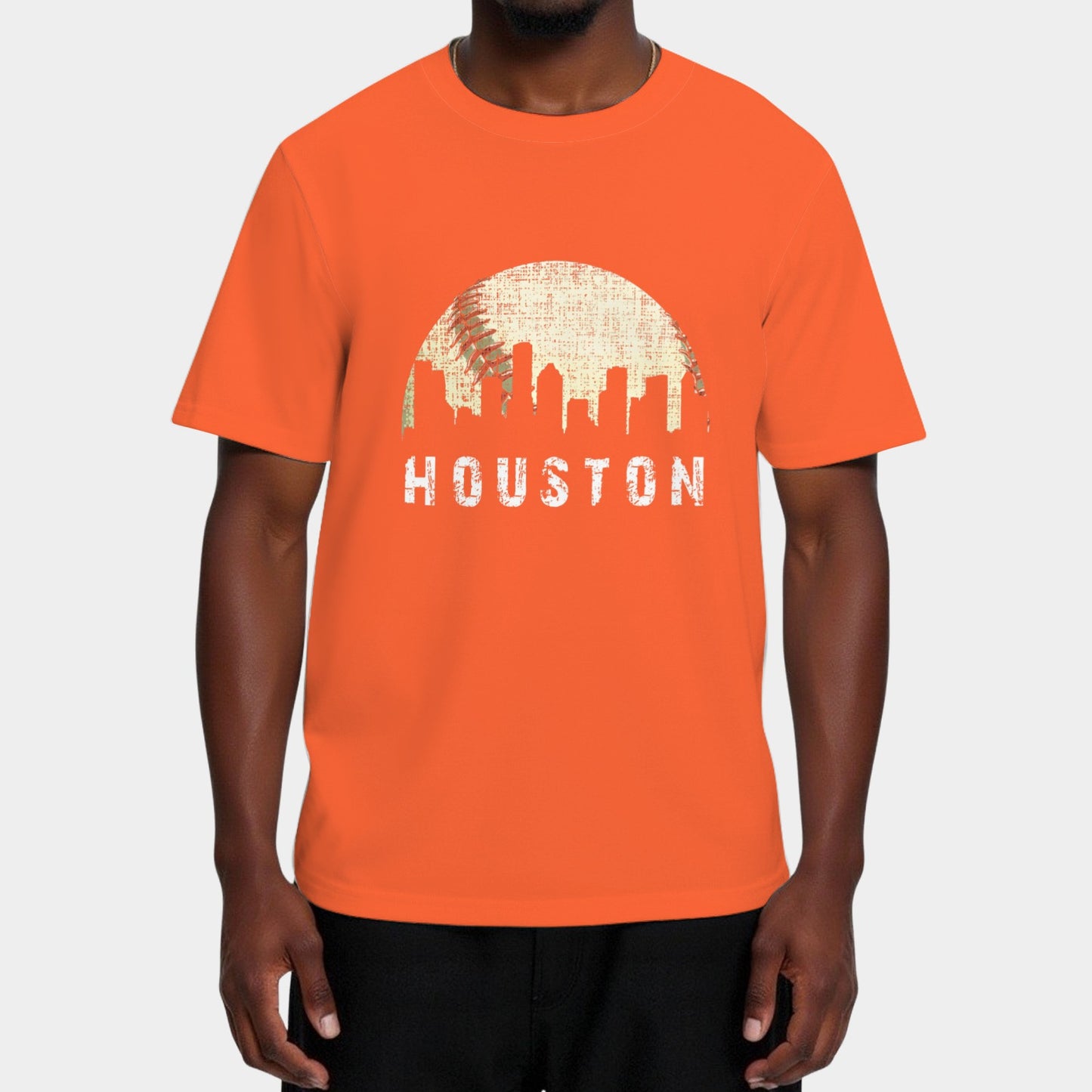 Houston Skyline Baseball Game Vintage T-Shirt