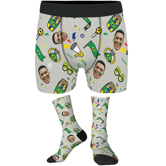 Custom Brazil Fans Underwear & Socks Set