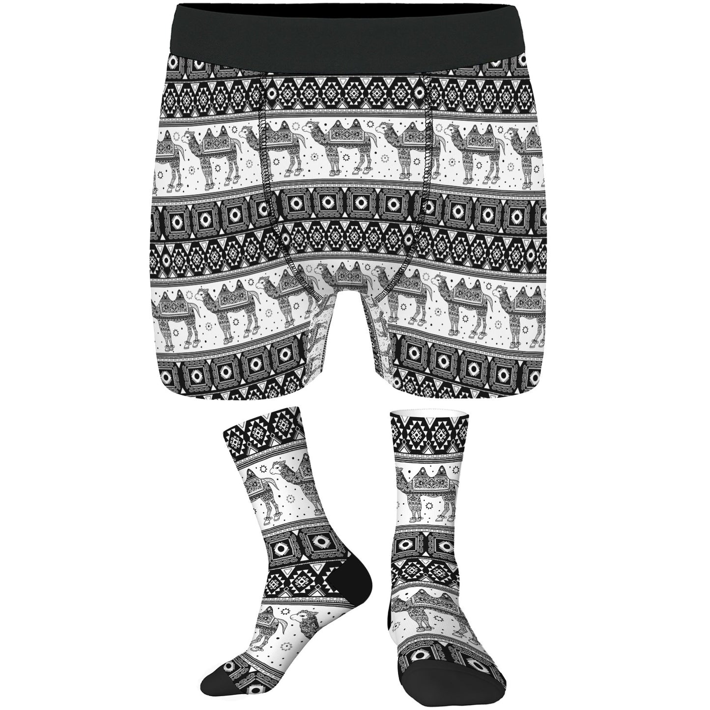 Custom Men's Underwear & Socks Set - Camel Design