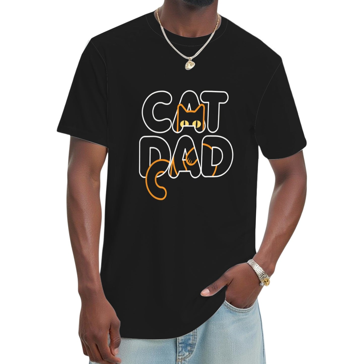Geek Cute Cat Dad T-Shirt