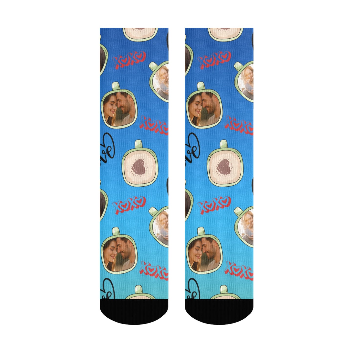 Personalized Valentine's Day Couple Love Coffee Gradient Sock