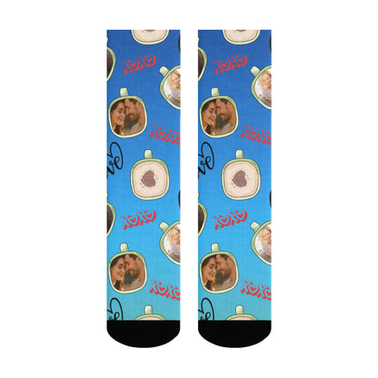 Personalized Valentine's Day Couple Love Coffee Gradient Sock