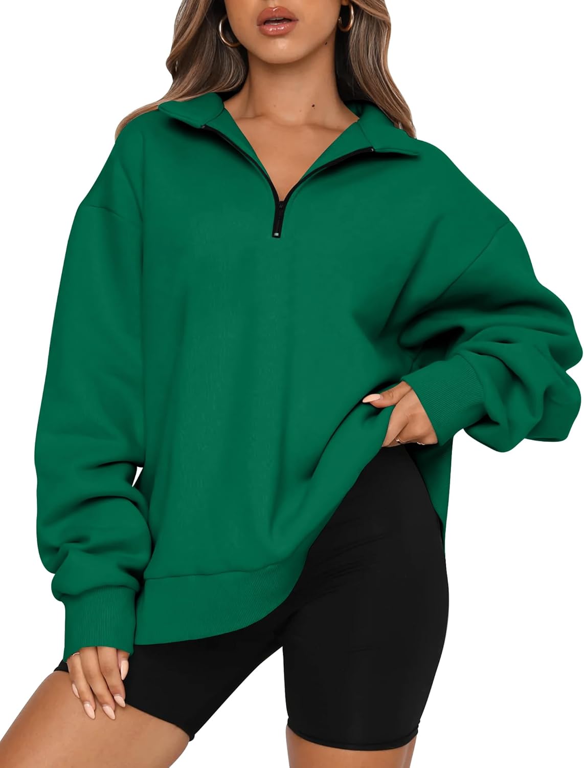 Womens Oversized Sweatshirts Fall Sweaters Fashion Hoodies Half Zip Pullover Long Sleeve Shirts Clothes