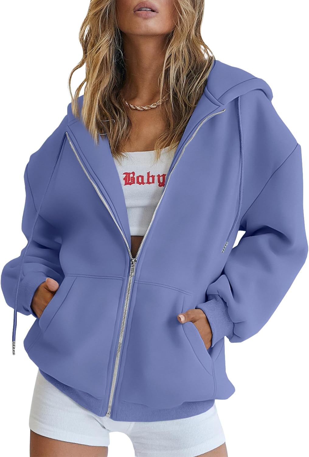 Womens Zip Up Hoodies Oversized Sweatshirts Fall School Fashion Outfits Casual Jackets