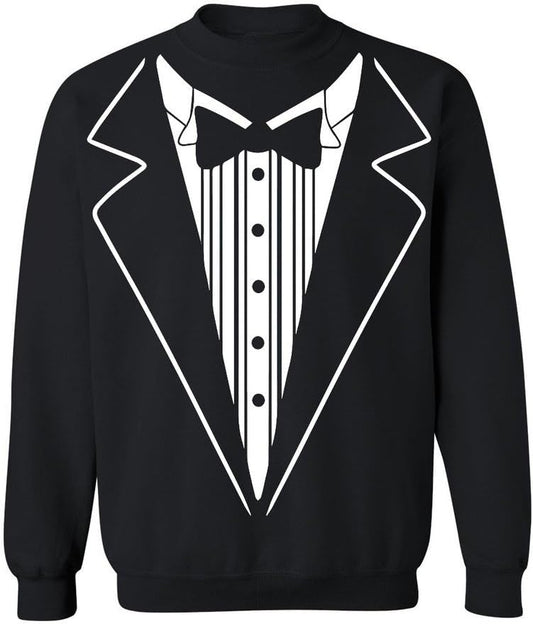 Tuxedo White Funny Graphic Crewneck Sweatshirt Casual Pullover