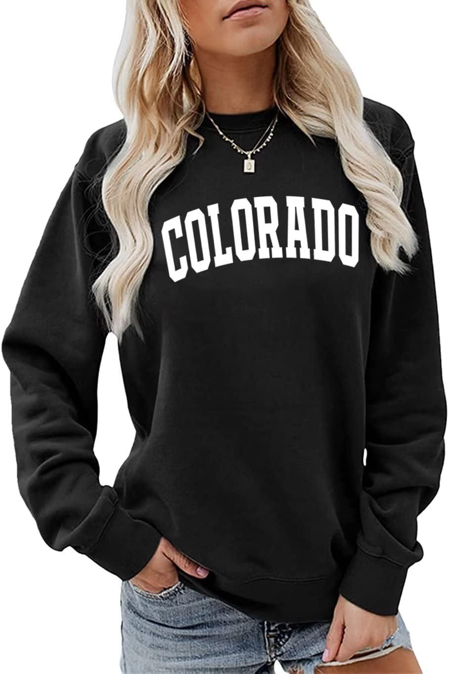 Colorado Graphic Crewneck Sweatshirt for Women Casual Pullover