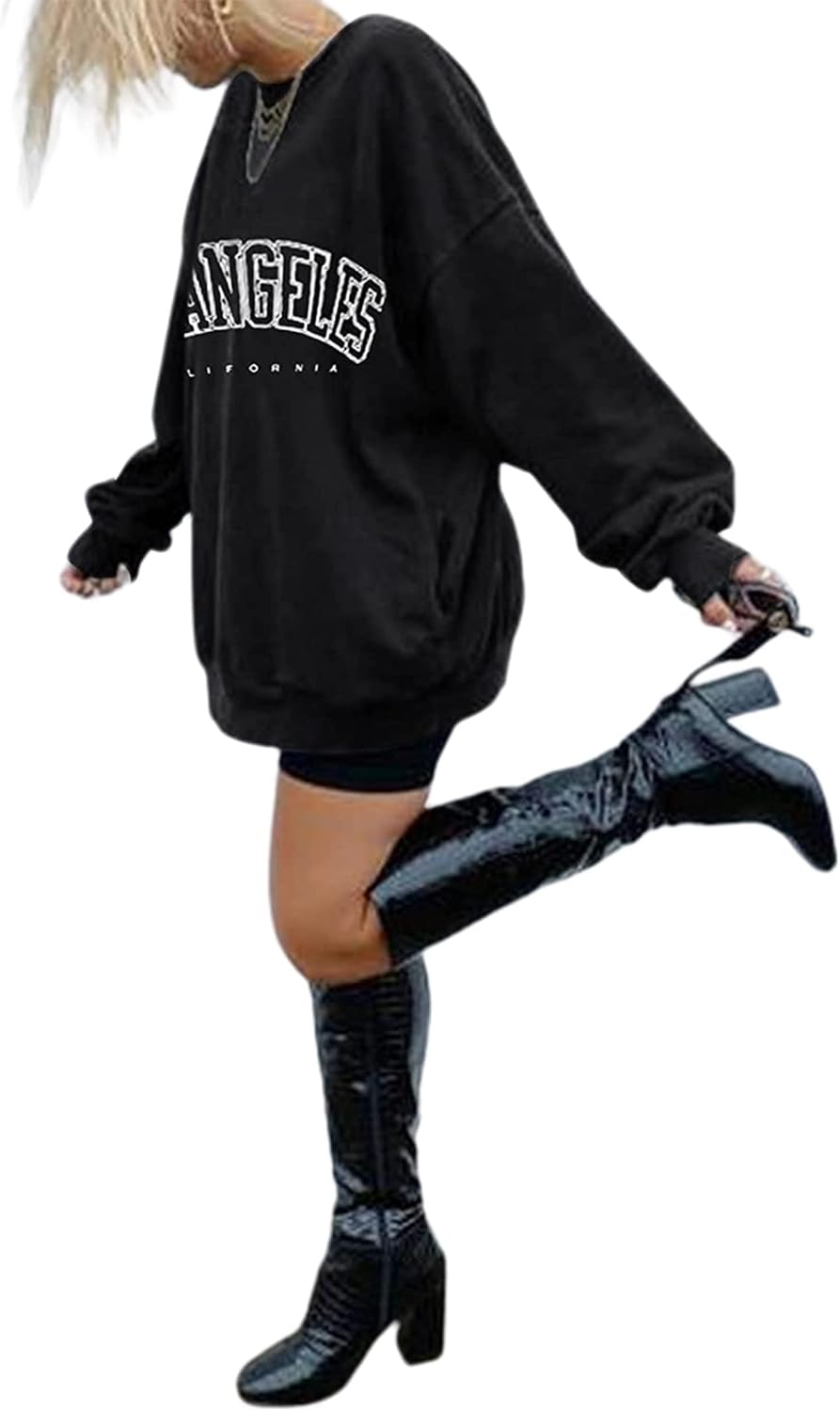 Women's Oversized Graphic Crewneck Sweatshirt Casual Pullover Top