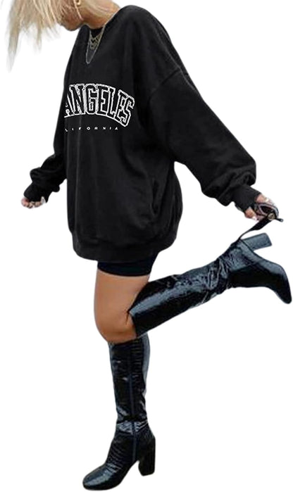 Women's Oversized Graphic Crewneck Sweatshirt Casual Pullover Top