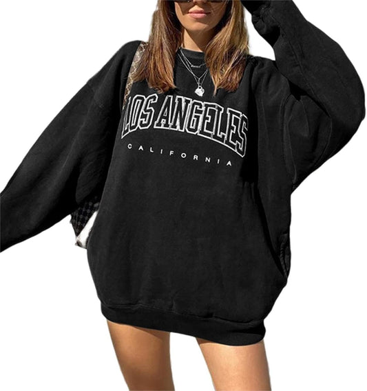 Women's Oversized Graphic Crewneck Sweatshirt Casual Pullover Top