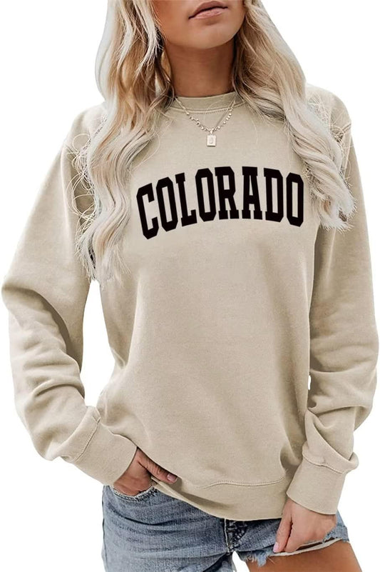 Colorado Graphic Crewneck Sweatshirt for Women Casual Pullover
