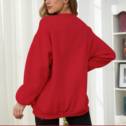 Cute Strawberry Graphic Crewneck Sweatshirt for Women Long Sleeve