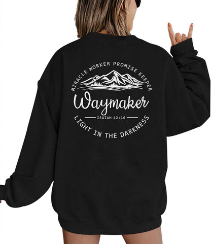 Christian Faith Inspirational Graphic Crewneck Sweatshirt for Women