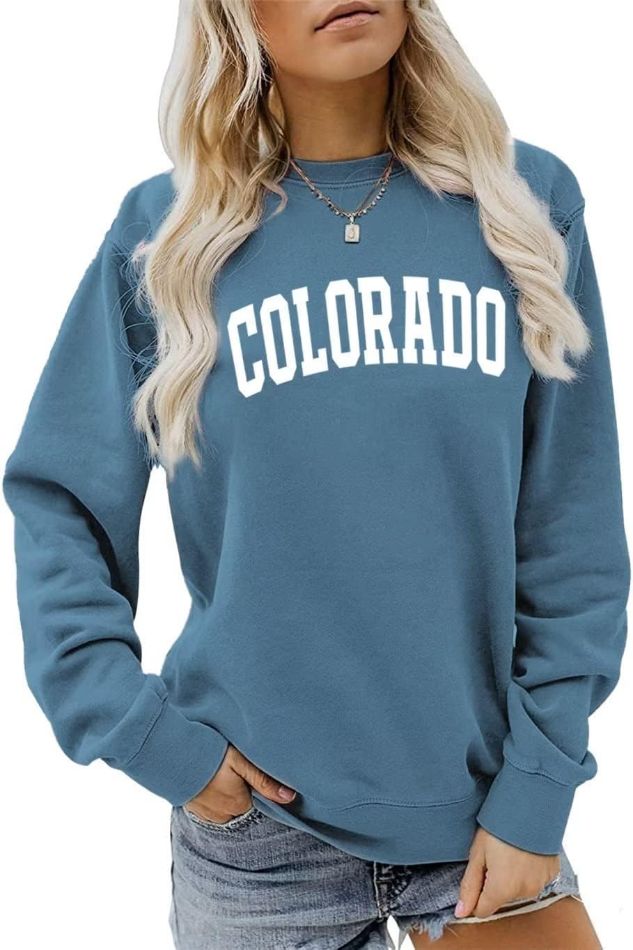 Colorado Graphic Crewneck Sweatshirt for Women Casual Pullover