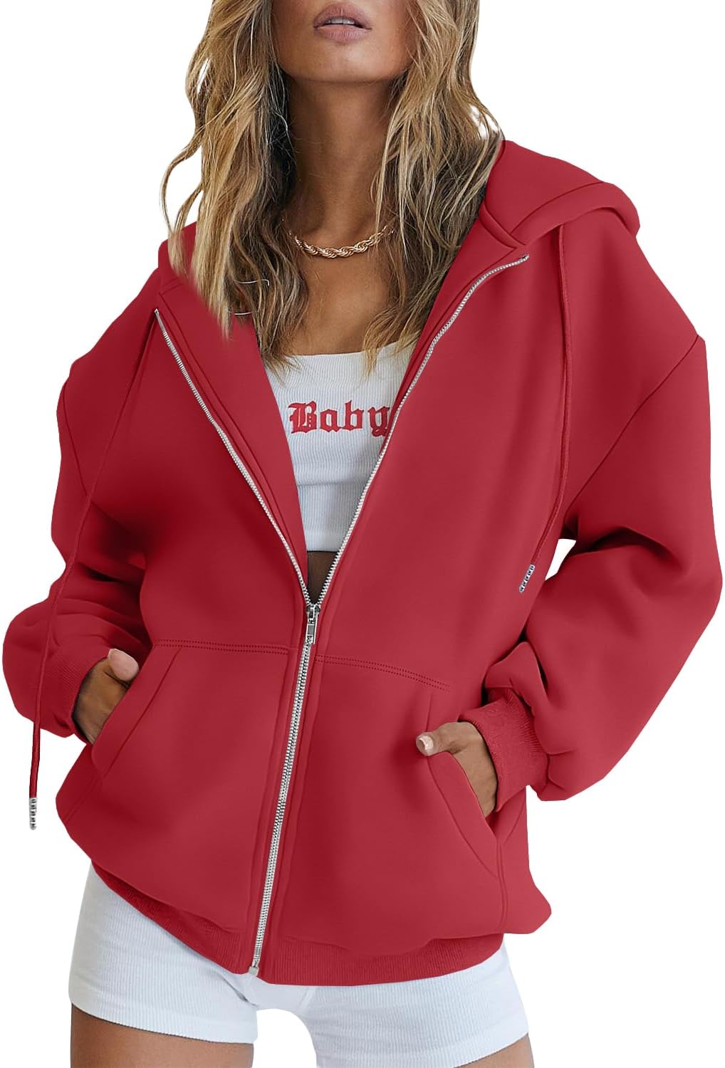 Womens Zip Up Hoodies Oversized Sweatshirts Fall School Fashion Outfits Casual Jackets