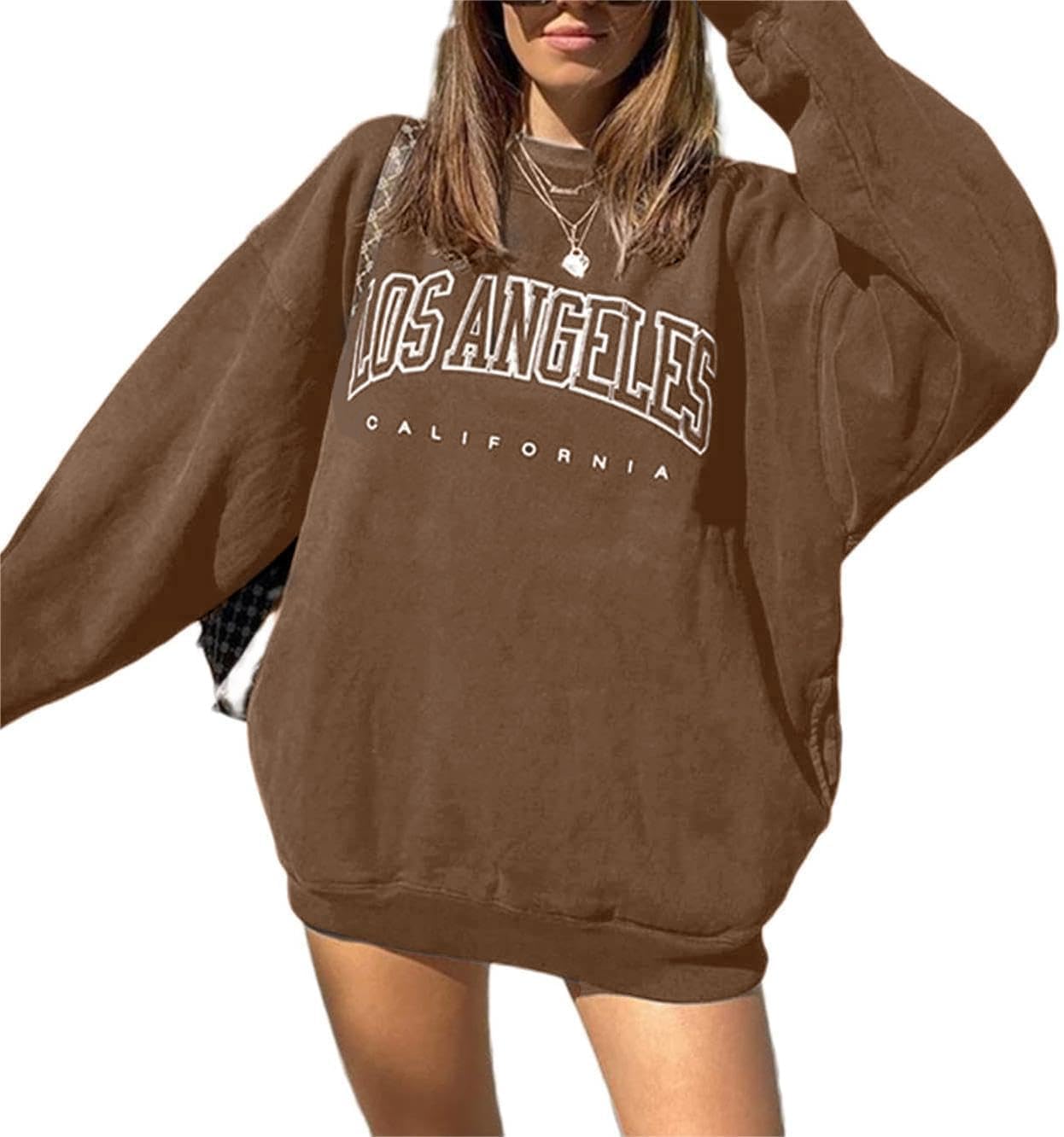 Women's Oversized Graphic Crewneck Sweatshirt Casual Pullover Top