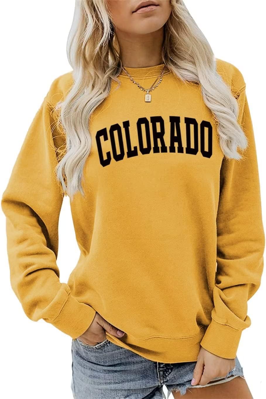 Colorado Graphic Crewneck Sweatshirt for Women Casual Pullover