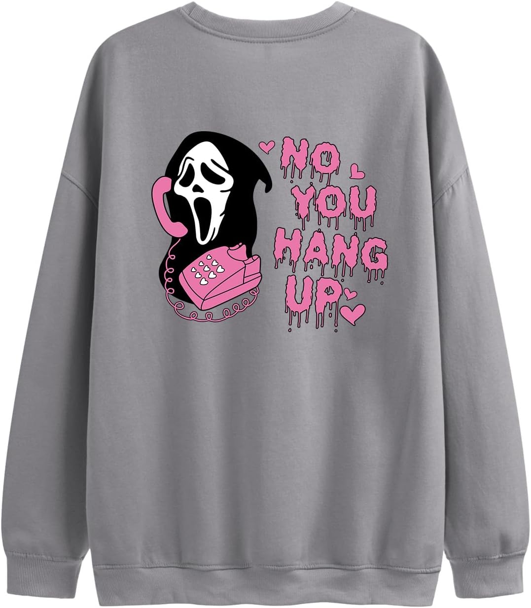 Funny Ghostface Halloween Graphic Crewneck Sweatshirt for Women