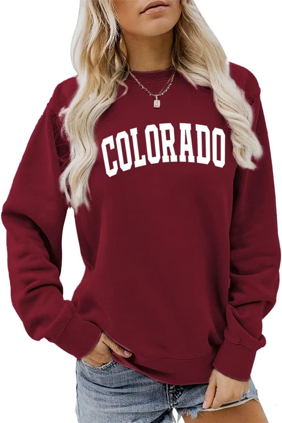 Colorado Graphic Crewneck Sweatshirt for Women Casual Pullover