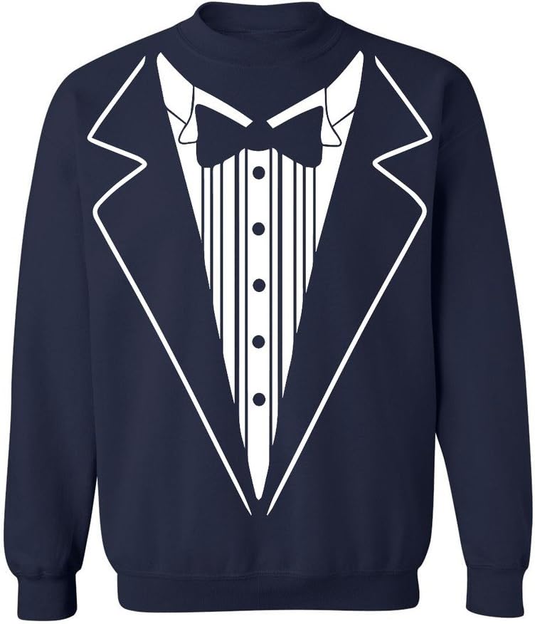 Tuxedo White Funny Graphic Crewneck Sweatshirt Casual Pullover