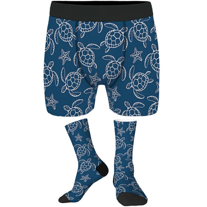 Custom Men's Underwear & Socks Set - Sea Turtle