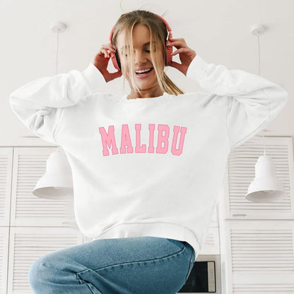 Cute Preppy Oversized Crewneck Sweatshirt for Teen Girls Aesthetic