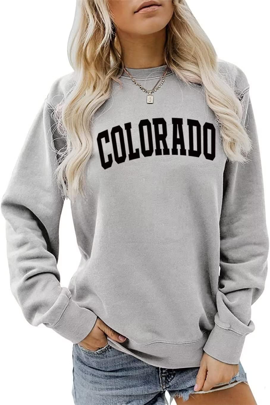 Colorado Graphic Crewneck Sweatshirt for Women Casual Pullover