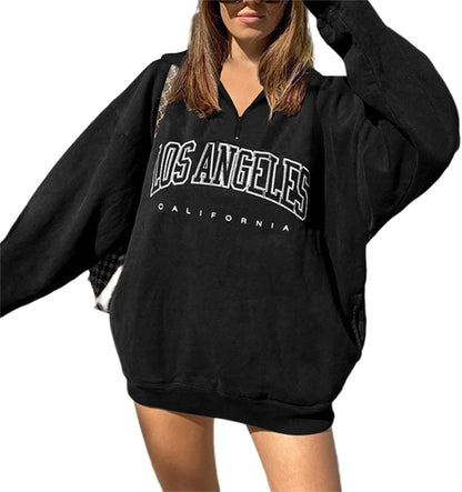 Women's Oversized Graphic Crewneck Sweatshirt Casual Pullover Top