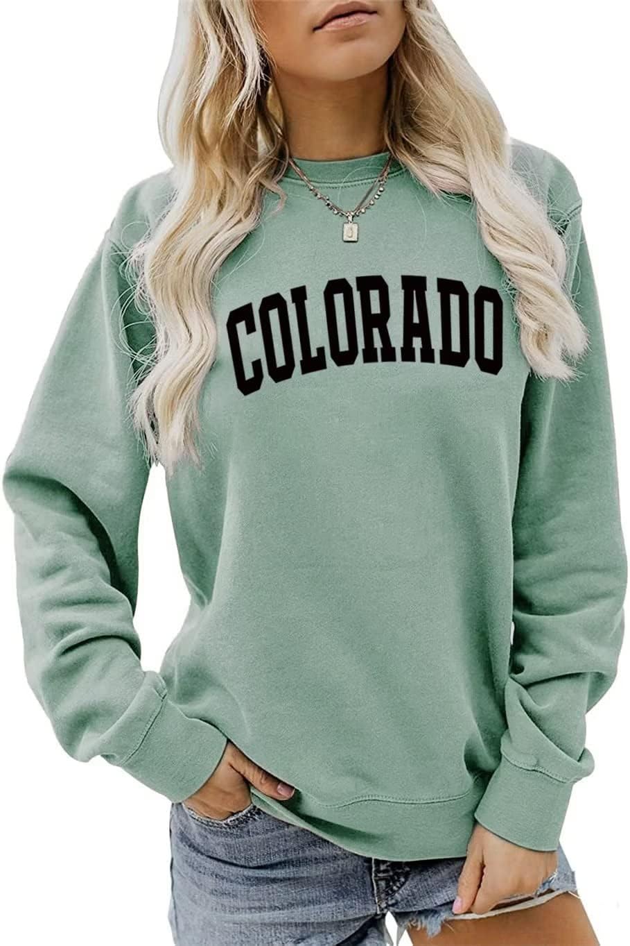 Colorado Graphic Crewneck Sweatshirt for Women Casual Pullover
