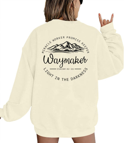 Christian Faith Inspirational Graphic Crewneck Sweatshirt for Women