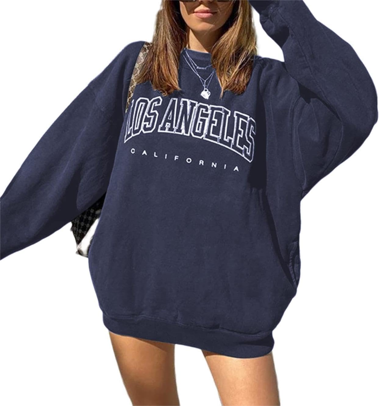 Women's Oversized Graphic Crewneck Sweatshirt Casual Pullover Top