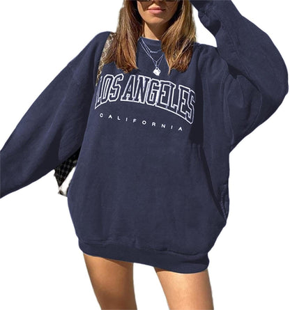 Women's Oversized Graphic Crewneck Sweatshirt Casual Pullover Top