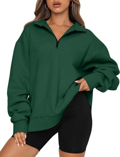 Womens Oversized Sweatshirts Fall Sweaters Fashion Hoodies Half Zip Pullover Long Sleeve Shirts Clothes