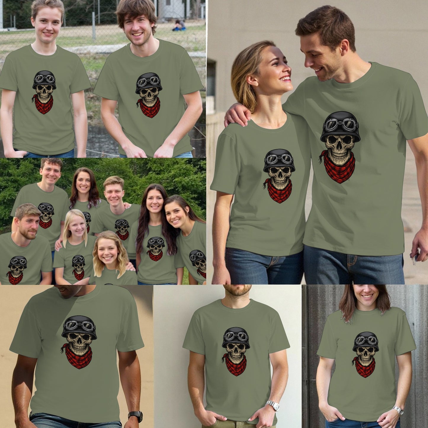 Skull Wearing Vintage Moto Helmet Ranger T Shirts