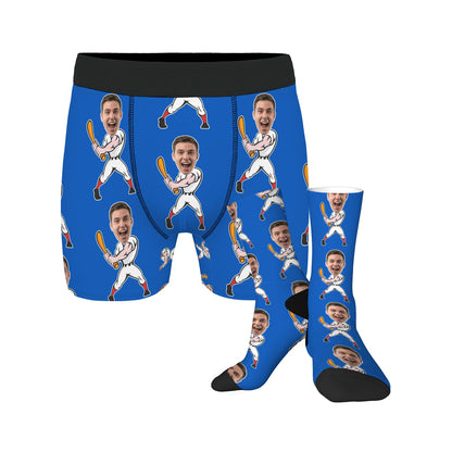 Custom Baseball Face Socks and Underwear for Him