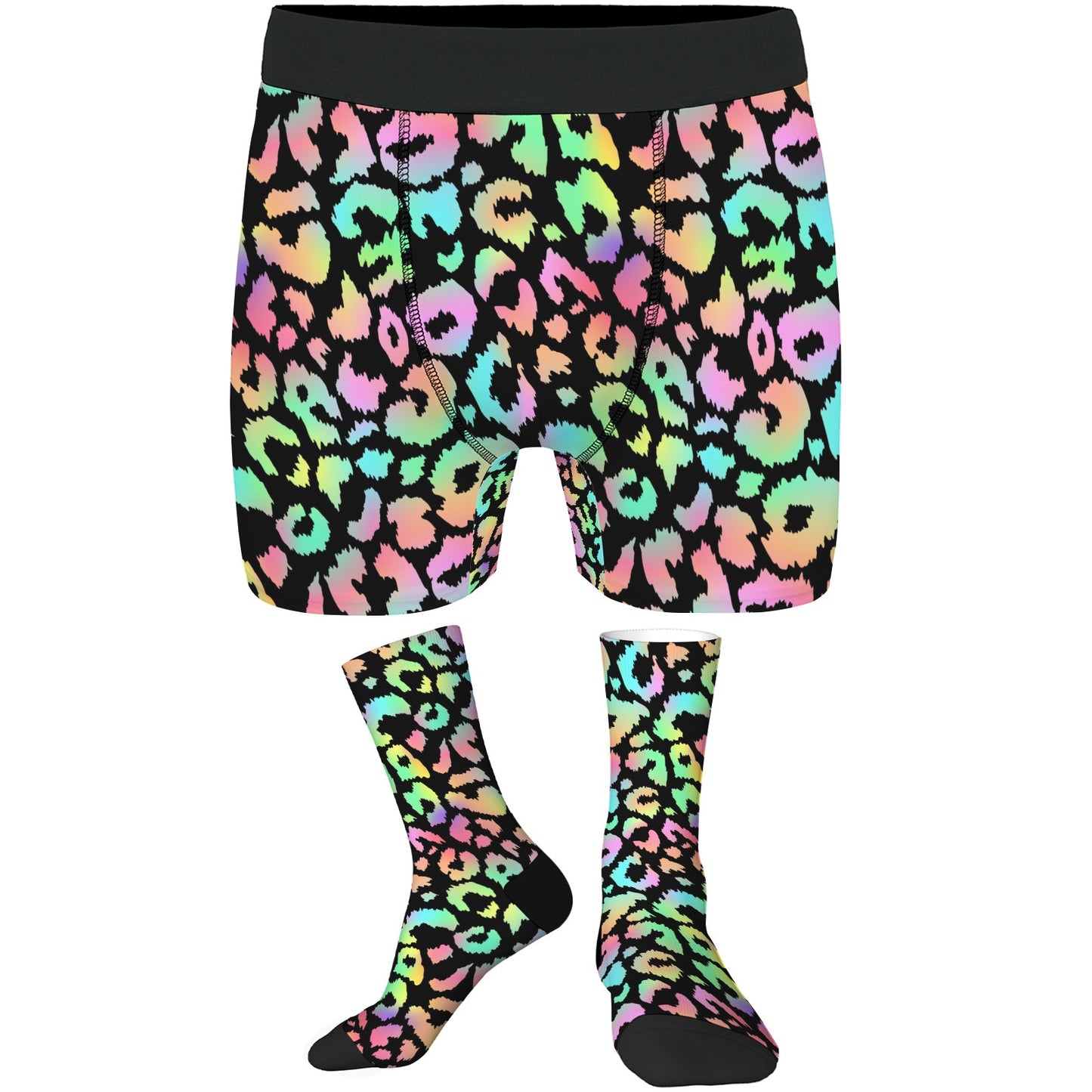 Custom Men's Underwear & Socks Set - Rainbow Circle Design