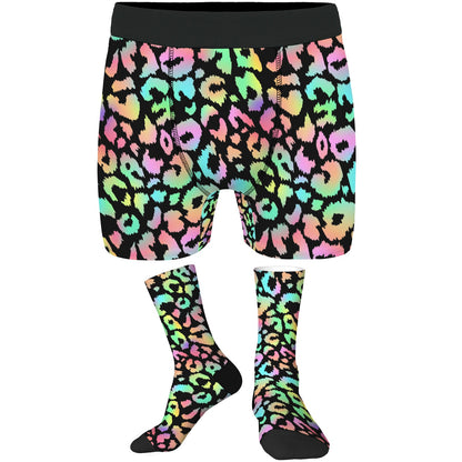 Custom Men's Underwear & Socks Set - Rainbow Circle Design