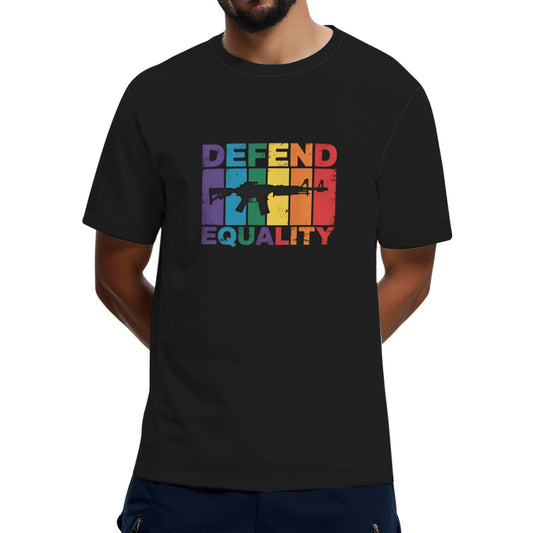 Defend Equality LGBT Gay Flag Assault Rifle T-Shirt