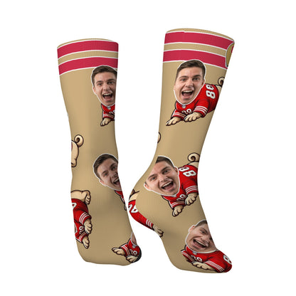 Custom San Francisco Football Face Socks