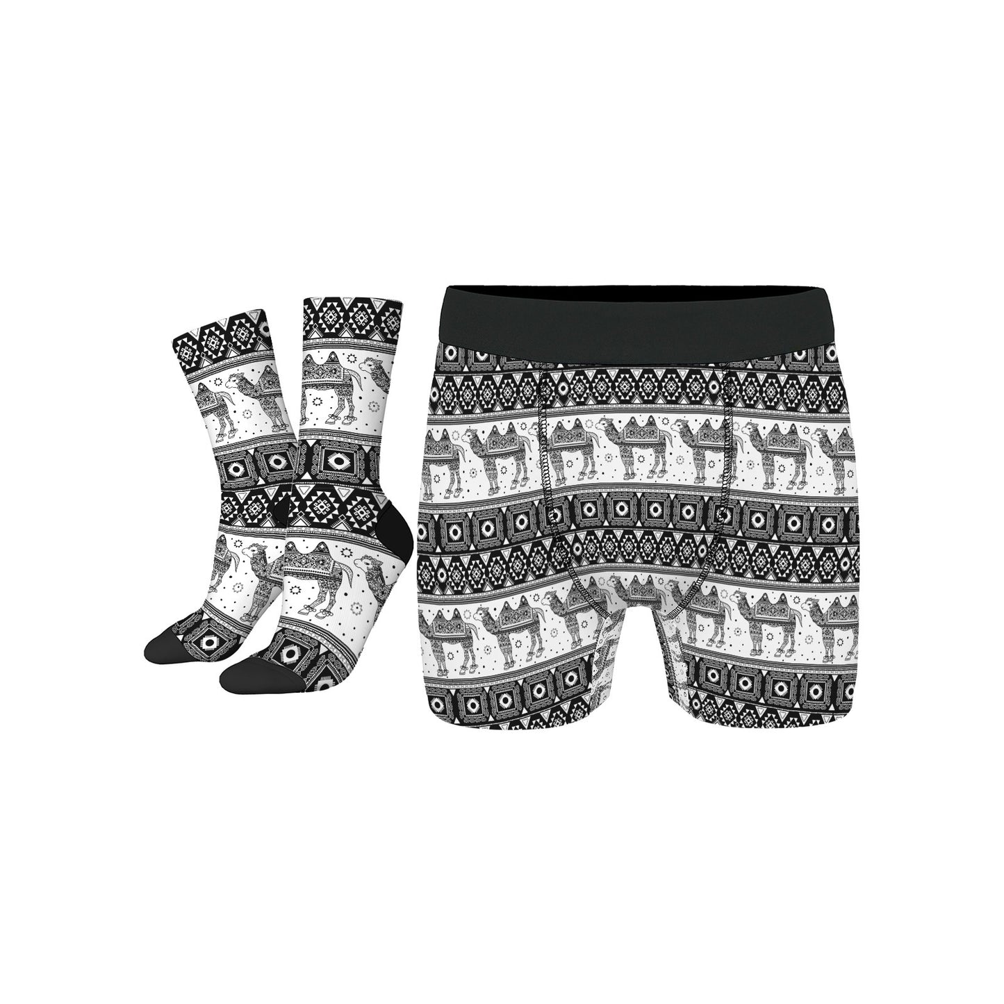 Custom Men's Underwear & Socks Set - Camel Design