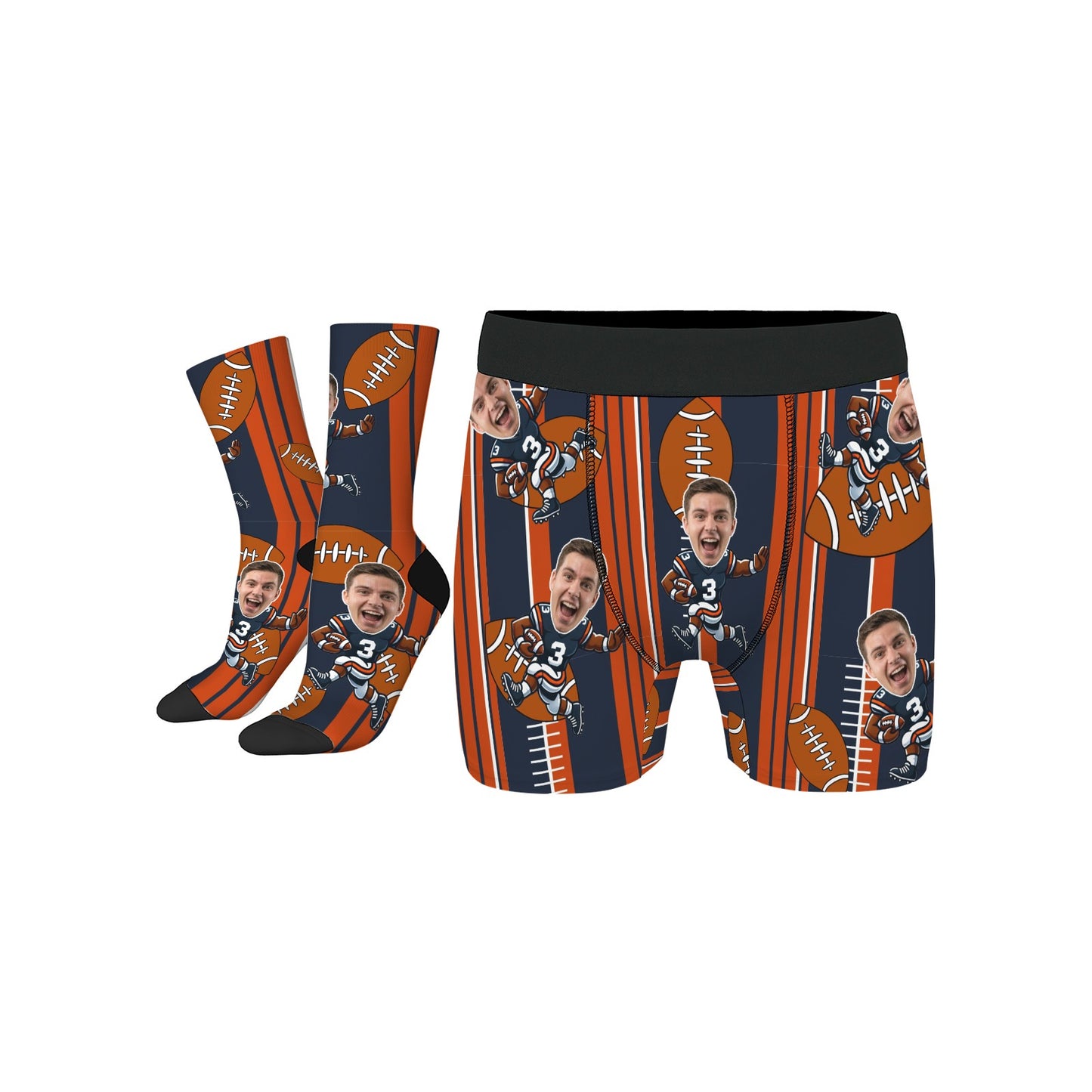 Custom Chicago Football Face Socks & Men’s Underwear Set