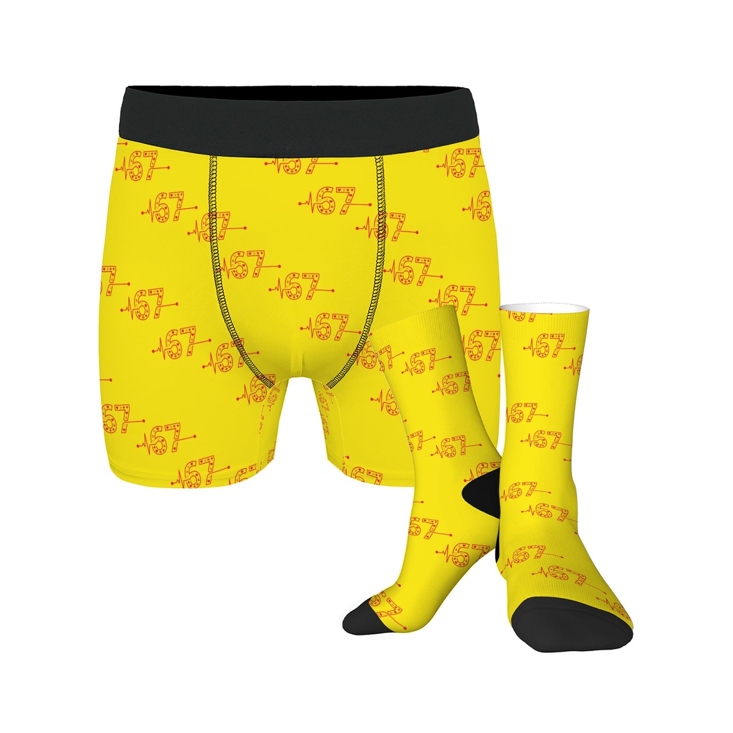 Custom Men's Underwear & Socks Set - Six Seven Heart Beat