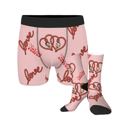 Custom Valentine's Day Couple Love Heart Underwear Sets