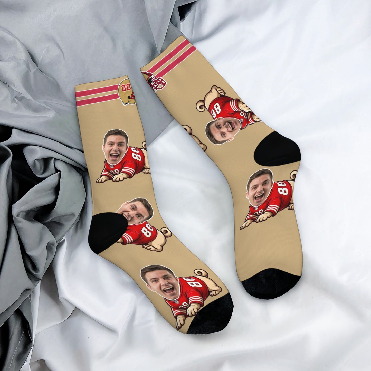 Custom San Francisco Football Face Socks & Underwear Set