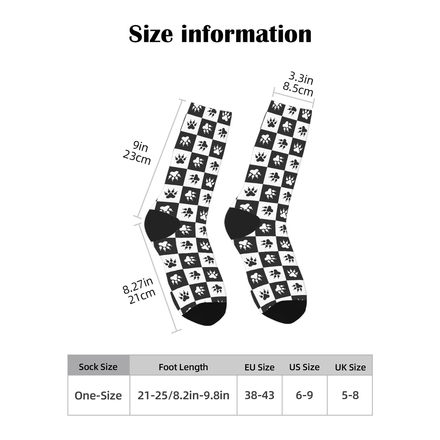 Custom Men's Underwear & Socks Set - Paw Checkered Design