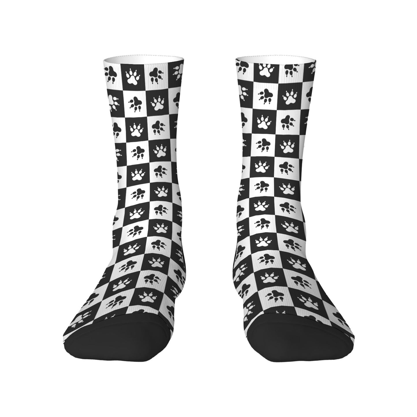 Custom Men's Underwear & Socks Set - Paw Checkered Design